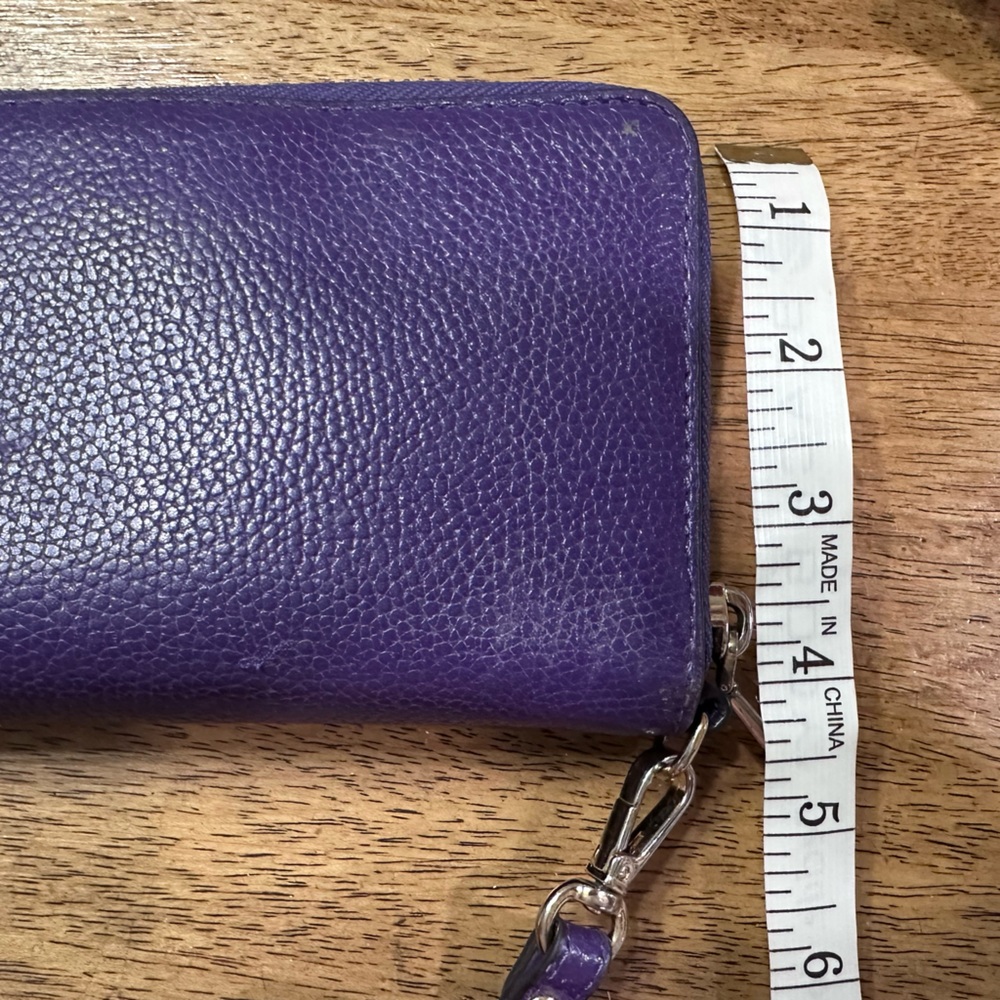 Michael Kors Purple Leather Zip Wallet - Picture 3 of 8